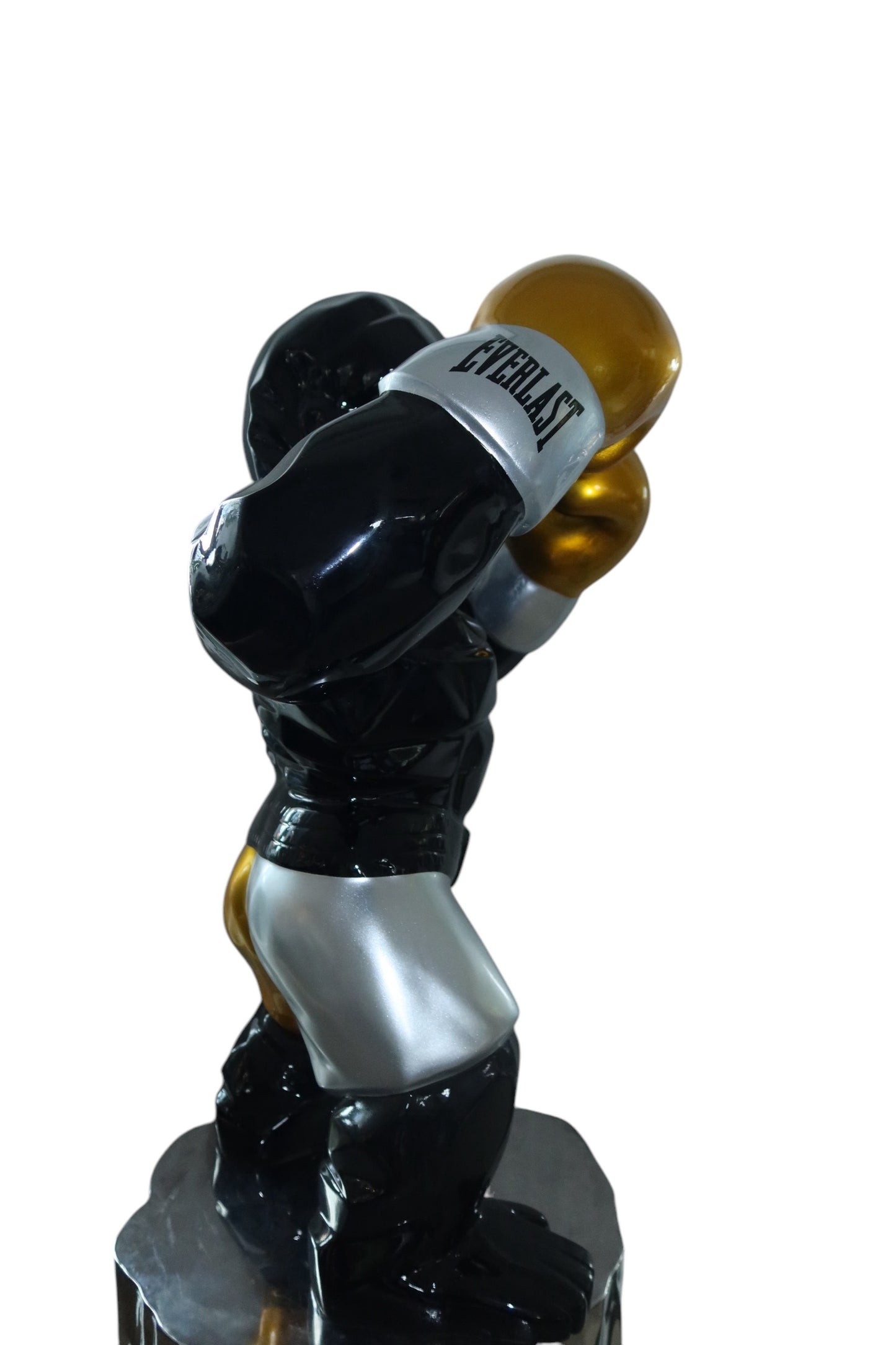 Statue Gorille Boxeur Or 60cm - Resine/Fibre de Verre